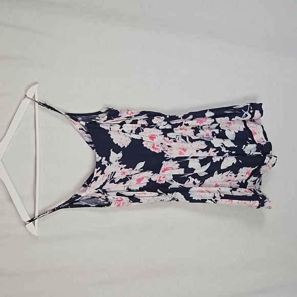 Bebop Soft Wrap Front Floral Camisole Romper Shorts Jumpsuit, Multicolor, S - Picture 5 of 6